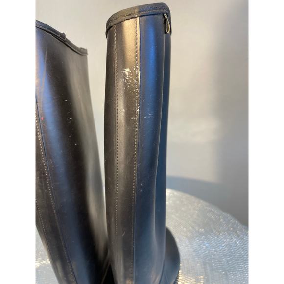 size 8 Dublin Equestrian Riding Boots High Black PVC Insulated Pull-On - Picture 10 of 13